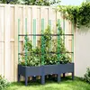 vidaXL Jardinière avec treillis gris 120x40x142,5 cm PP