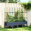 vidaXL Jardinière avec treillis gris 160x40x142,5 cm PP