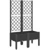 vidaXL Jardinière avec treillis noir 80x40x142 cm PP