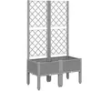 vidaXL Jardinière avec treillis gris clair 80x40x142 cm PP