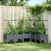 vidaXL Jardinière avec treillis gris 160x120x142,5 cm PP