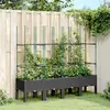 vidaXL Jardinière avec treillis noir 160x40x142,5 cm PP