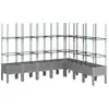 vidaXL Jardinière avec treillis gris clair 200x160x142,5 cm PP