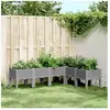 vidaXL Jardinière avec pieds gris clair 160x120x42 cm PP