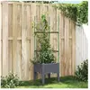 vidaXL Jardinière avec treillis gris 40x40x142,5 cm PP