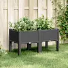 vidaXL Jardinière avec pieds noir 80x40x42 cm PP