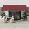 vidaXL Auvent manuel rétractable avec LED bordeaux 450x350 cm
