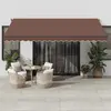 vidaXL Auvent manuel rétractable avec LED marron 450x350 cm