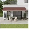 vidaXL Auvent manuel rétractable avec LED marron 600x350 cm