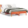 vidaXL Cadre de lit et tête de lit cire marron 135x190 cm bois de pin