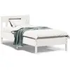 Vidaxl cadre de lit sans matelas blanc 75x190 cm bois de pin massif