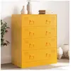 vidaXL Buffet jaune moutarde 67x39x83 cm acier