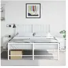vidaXL Tables de chevet 2 pcs blanc 34,5x39x44 cm acier