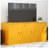 vidaXL Meuble TV jaune moutarde 99x39x44 cm acier