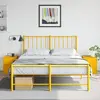 vidaXL Tables de chevet 2 pcs jaune moutarde 34,5x39x44 cm acier