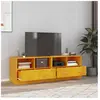 vidaXL Meubles TV 2 pcs jaune moutarde 67x39x44 cm acier