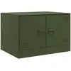 vidaXL Table basse vert olive 67x50x44 cm acier