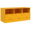 vidaXL Meuble TV jaune moutarde 99x39x44 cm acier