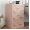 vidaXL Table de chevet rose 34,5x39x62 cm acier