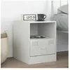vidaXL Table de chevet blanc 34,5x39x44 cm acier