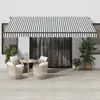 vidaXL Auvent manuel rétractable avec LED anthracite blanc 450x350 cm