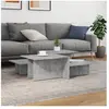 vidaXL Tables basses 2 pcs gris béton bois d'ingénierie