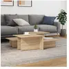 vidaXL Tables basses 2 pcs Chêne sonoma Bois d'ingénierie