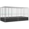 vidaXL Volière avec extension argenté 418x207x212 cm acier