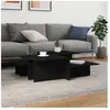 vidaXL Tables basses 2 pcs Noir Bois d'ingénierie