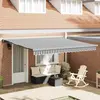 Vidaxl auvent rétractable anthracite et blanc 4x3 m tissu et aluminium