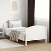 vidaXL Cadre de lit avec tête de lit blanc 75x190cm bois de pin massif