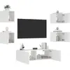 vidaXL Meuble TV muraux 5 pcs avec lumières LED blanc