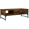 vidaXL Table basse chêne fumé 100x50x35 cm bois d'ingénierie et métal