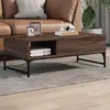 vidaXL Table basse chêne marron 100x50x35cm bois d'ingénierie et métal