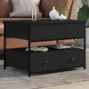 vidaXL Table basse noir 70x50x50 cm bois d'ingénierie et métal
