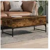 vidaXL Table basse chêne fumé 100x50x40 cm bois d'ingénierie et métal