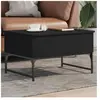 vidaXL Table basse noir 70x50x40 cm bois d'ingénierie et métal