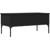 vidaXL Table basse noir 100x50x45 cm bois d'ingénierie et métal