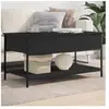 vidaXL Table basse noir 100x50x50 cm bois d'ingénierie et métal