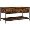 vidaXL Table basse chêne fumé 100x50x50 cm bois d'ingénierie et métal