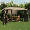 vidaXL Vidaxl Tonnelle Avec Double Toit Et Parois En Filet Taupe Acier