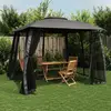 vidaXL Tonnelle avec double toit et parois en filet anthracite acier