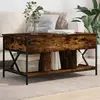 vidaXL Table basse chêne fumé 100x55x50 cm bois d'ingénierie et métal