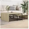 vidaXL Tables basses gigognes 2 pcs chêne sonoma bois ingénierie métal