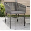 vidaXL Chaises de jardin lot de 2 avec coussins gris résine tressée