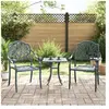 vidaXL Chaises de jardin lot de 2 vert aluminium coulé