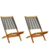 vidaXL Chaises de jardin lot de 2 gris bois d'acacia et polypropylène