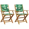 vidaXL Chaises de jardin lot de 2 motif de feuilles acacia et tissu