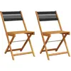 vidaXL Chaises de bistrot lot de 2 noir bois d'acacia et polypropylène