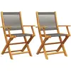 vidaXL Chaises de jardin lot de 2 gris bois d'acacia et polypropylène